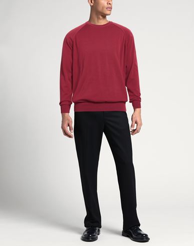 Man Sweater Burgundy Size 42 Cotton