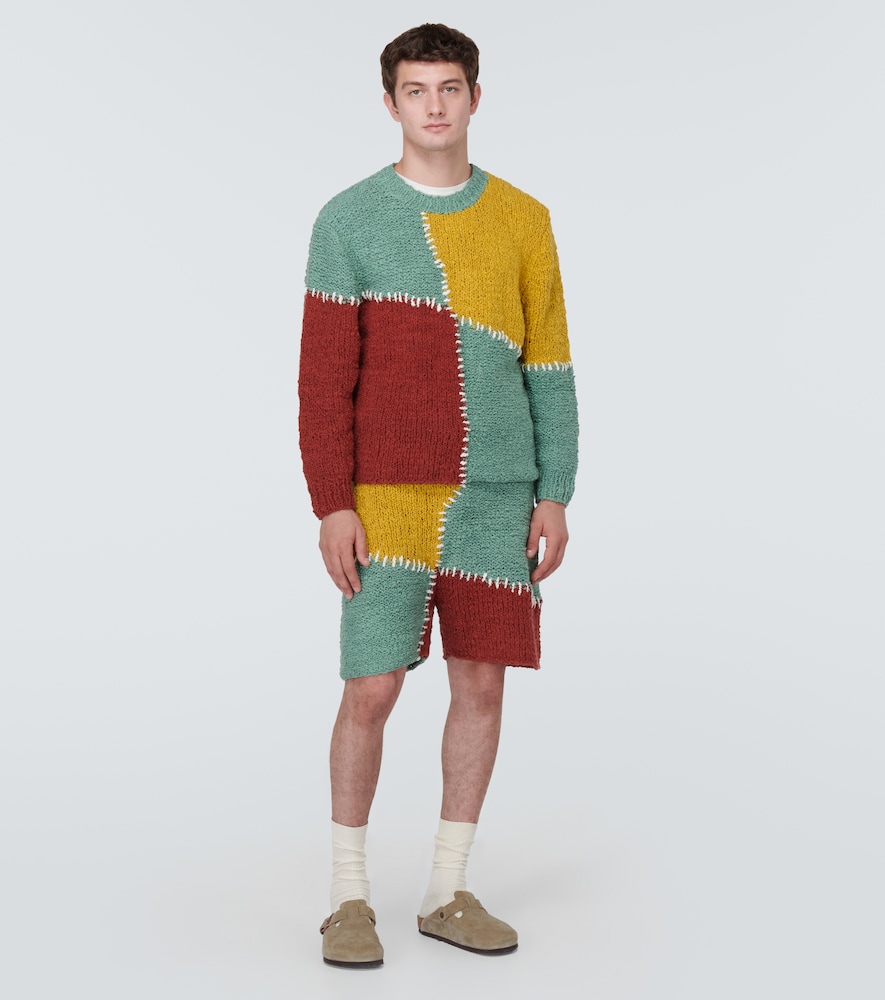 Patchwork cotton sweater
