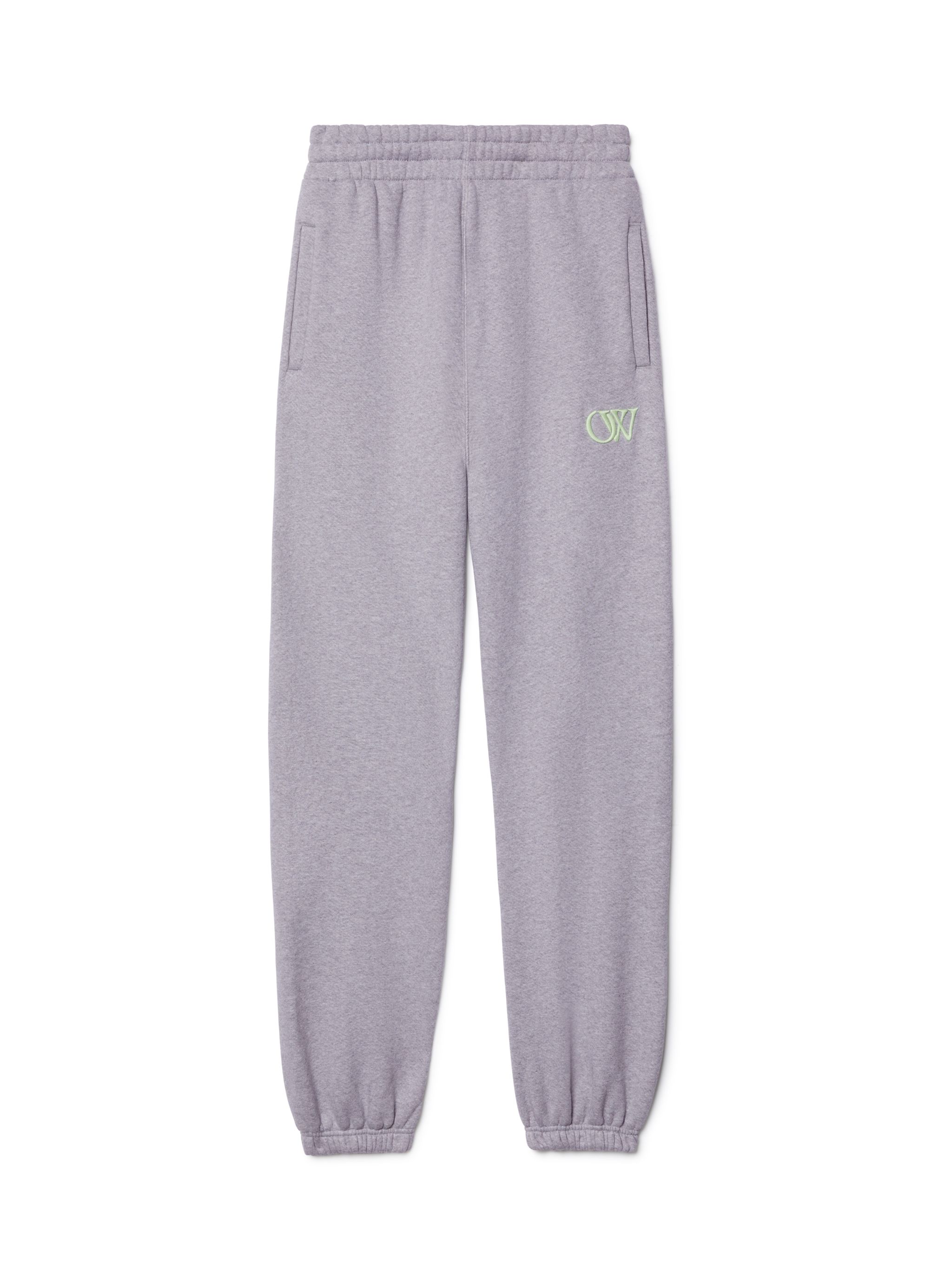 Gray Embroidered Ow Sweatpants