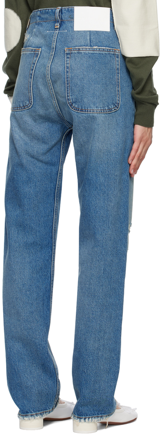 Blue straight denim jeans