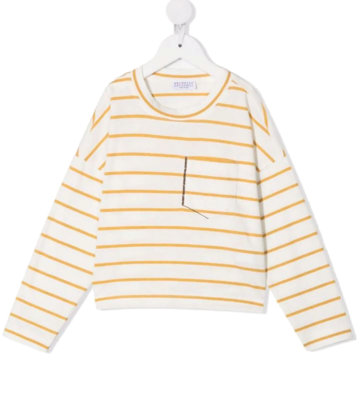 Striped Cotton T-Shirt — Ivory