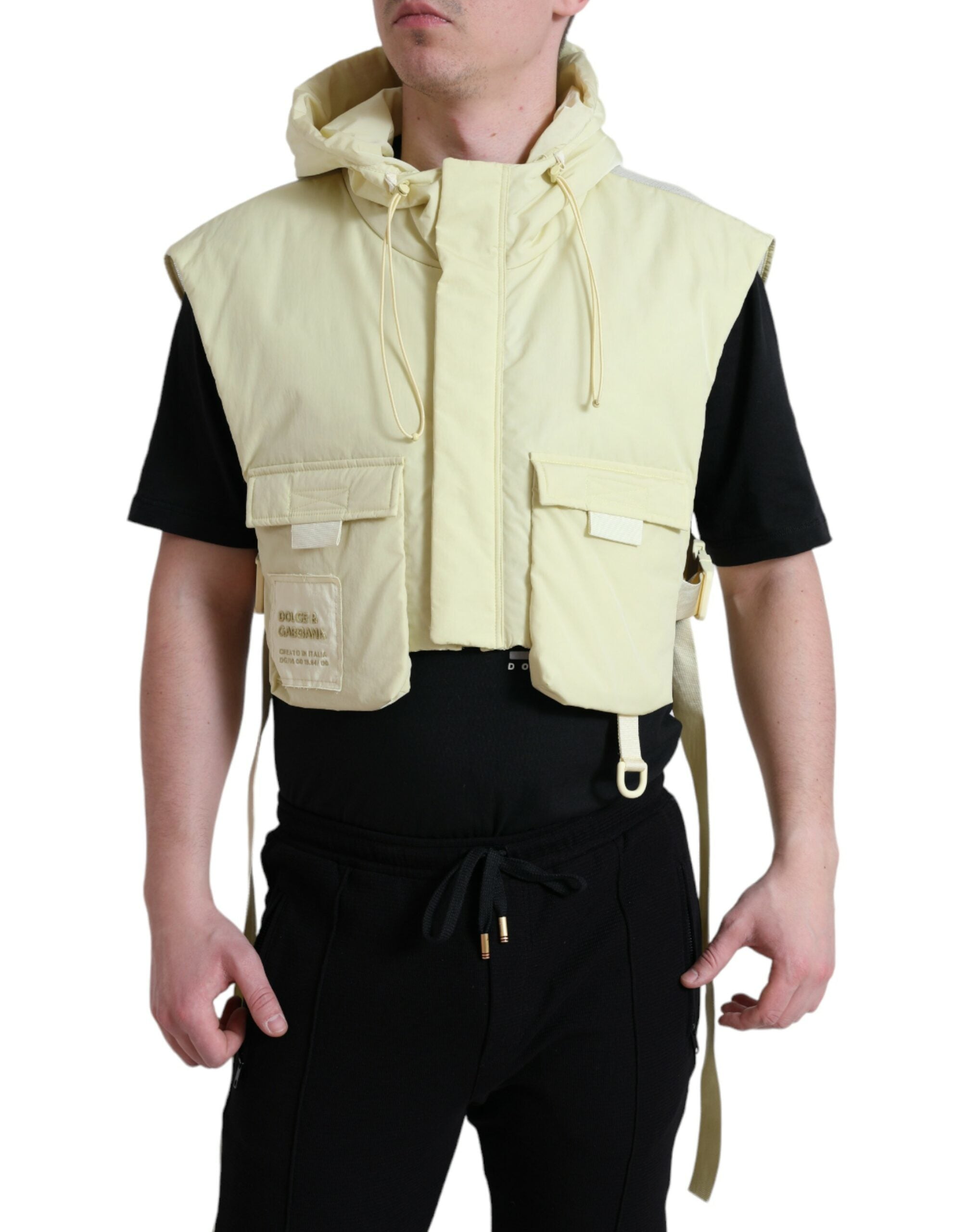 Nylon Hooded Vest — Yellow