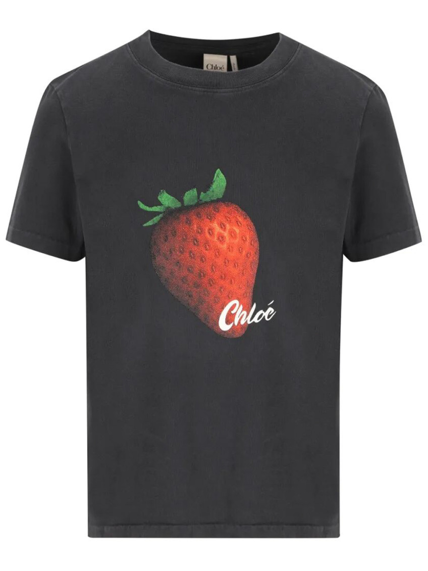 Black Graphic Crew Neck T-Shirt