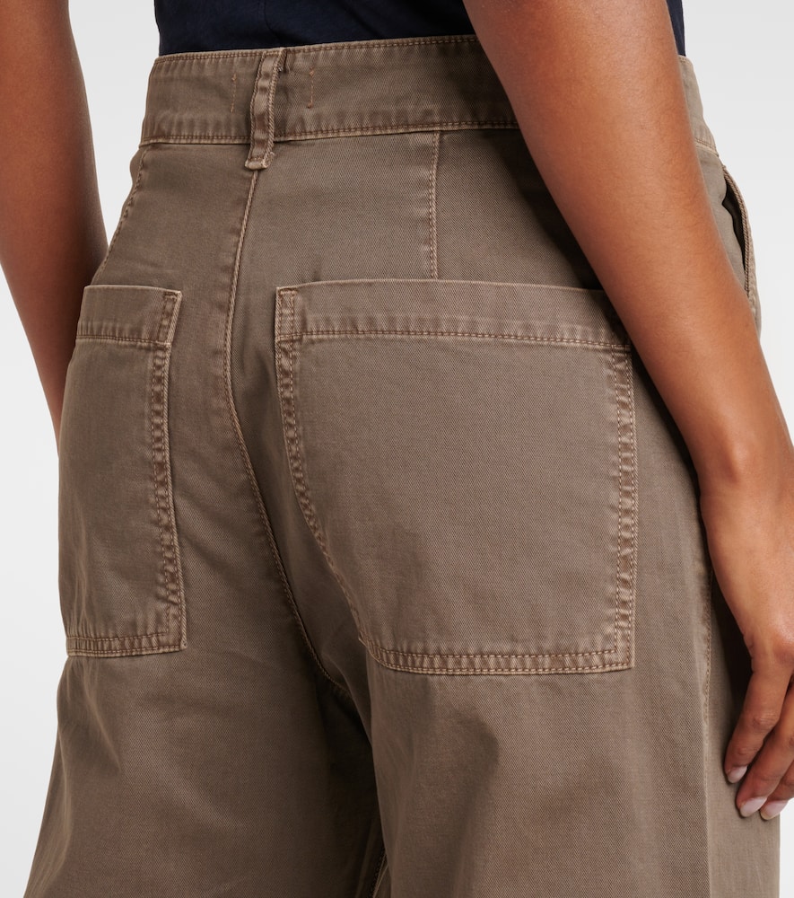 Alexis cotton twill barrel-leg pants