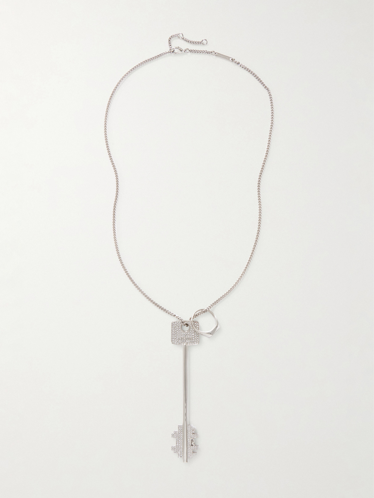 Silver-tone Crystal Necklace - One size