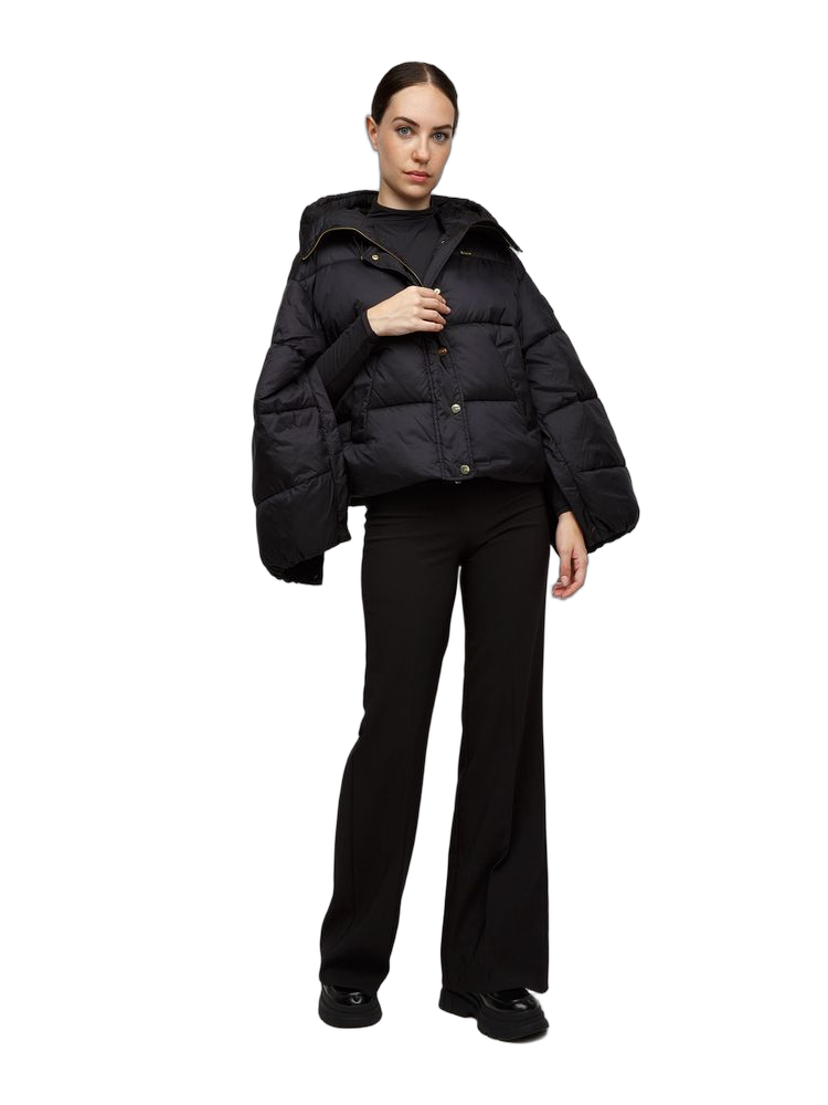 Quilted Puffer Down Jacket — Black