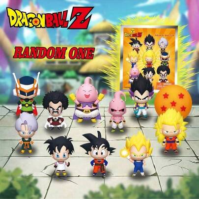 /2PCS DragonBall Officially Licensed 3D Anime Characters Series Mystery Blind Bag Keychain Goku Gohan Bulma Bag Clip Surprise Box Lucky Box Eleven