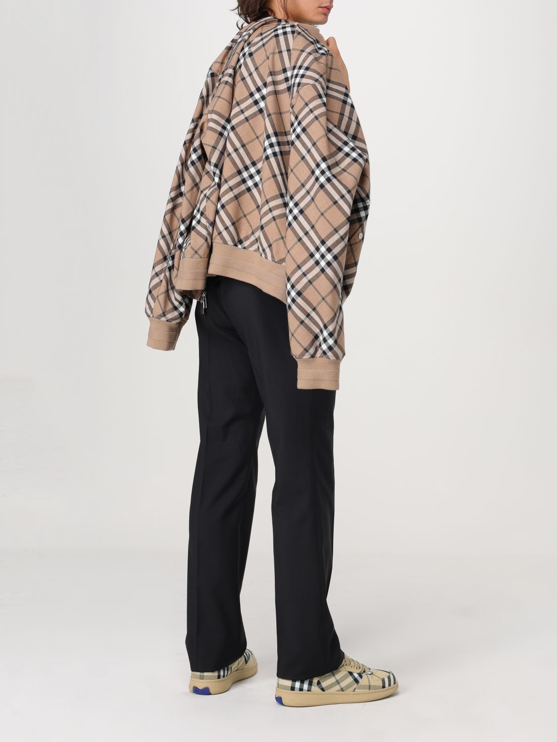 Vintage Check zip-up bomber jacket - Neutrals