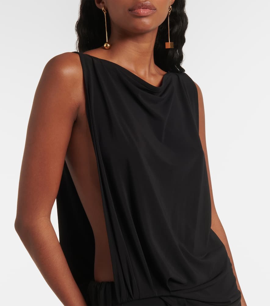 Peplo draped jersey maxi dress