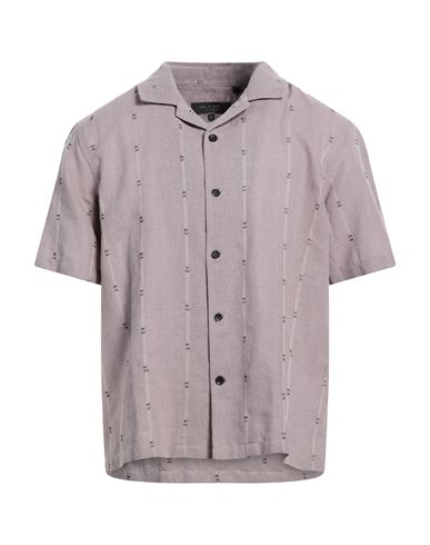 Man Shirt Lilac Size M Cotton, Linen