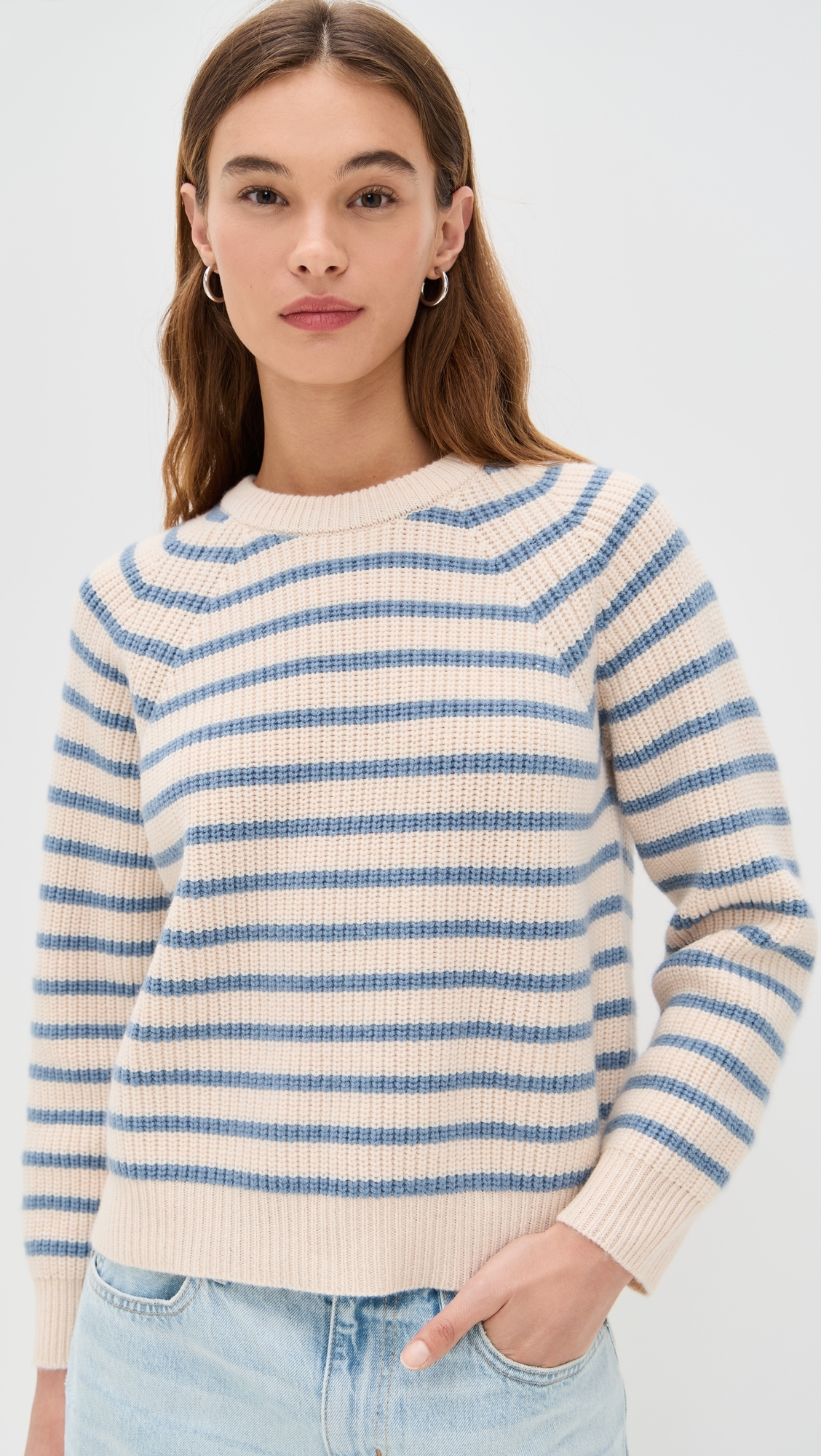 Marea Marea Sweater Ivory/Atlantic Blue Stripe