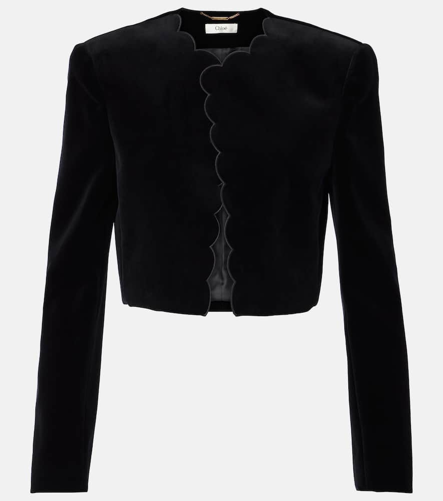 Chloé Spencer scalloped cotton velvet jacket