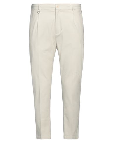 Man Pants Cream Size 38 Cotton, Elastane