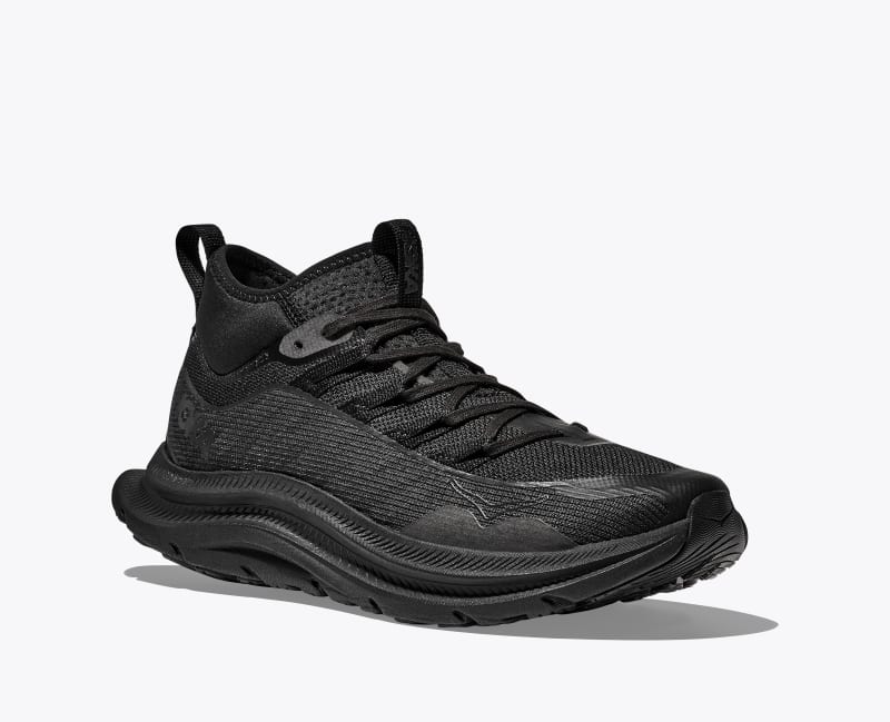 HOKA Men's Kawana Mid Shoes in Black/Carbon Black