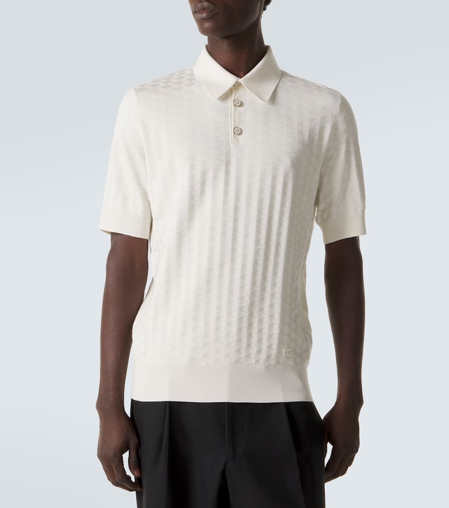 DG knitted silk polo shirt