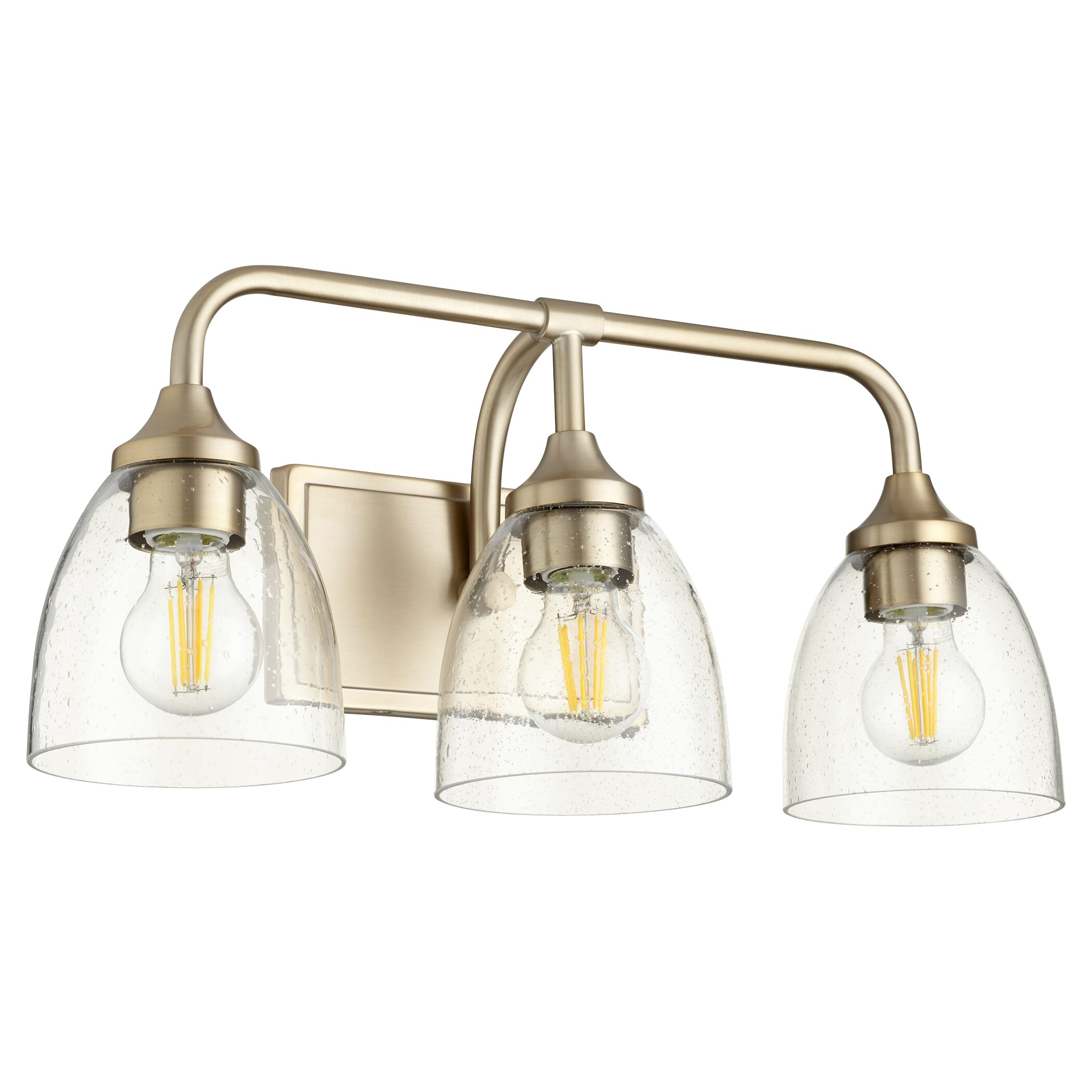 Quorum Enclave 3-Light 9" Bathroom Vanity Light in Aged Brass with