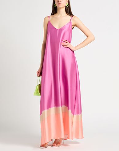 Woman Maxi dress Pink Size M Polyester