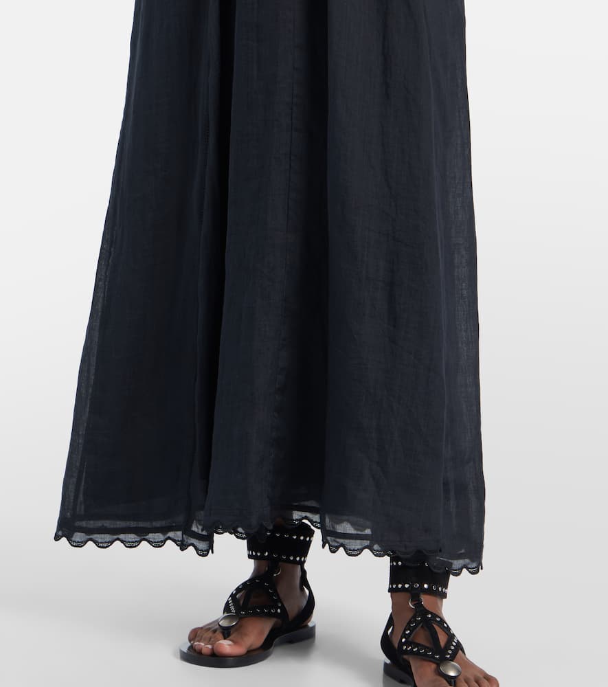Lindy lace-trimmed maxi dress