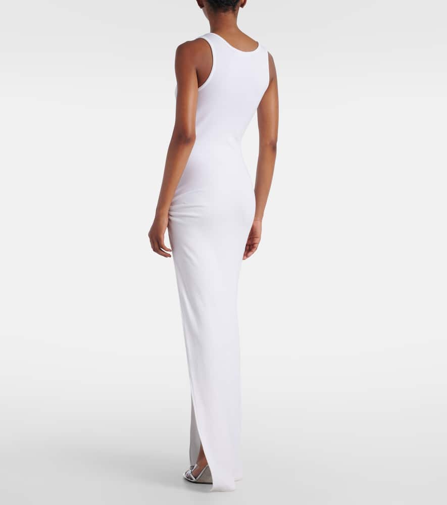 Safety Pin draped cotton-blend maxi dress