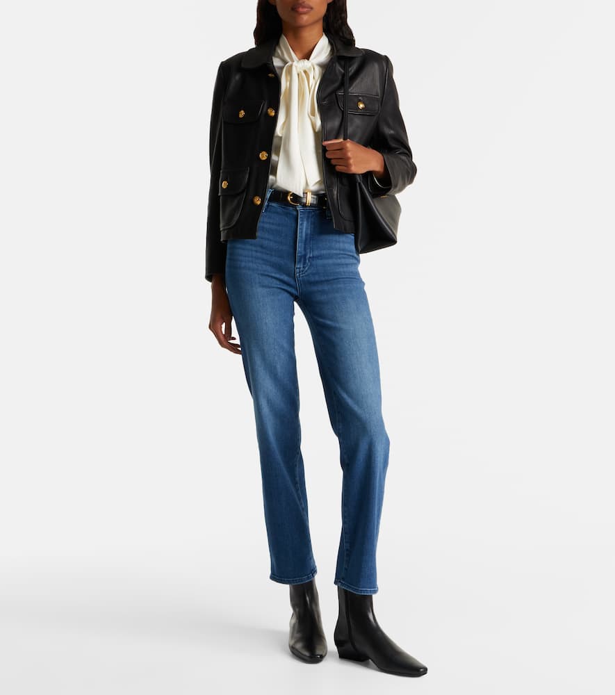 Le Sleek cropped high-rise straight jeans
