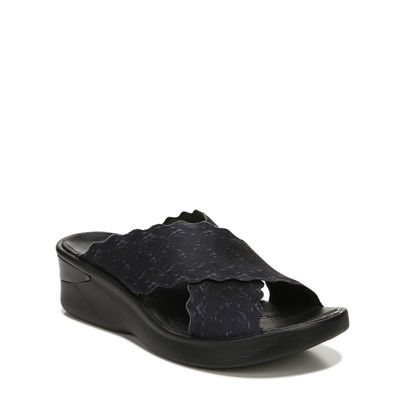 Women's Sahara Slide Sandals (Black Crochet Fabric)