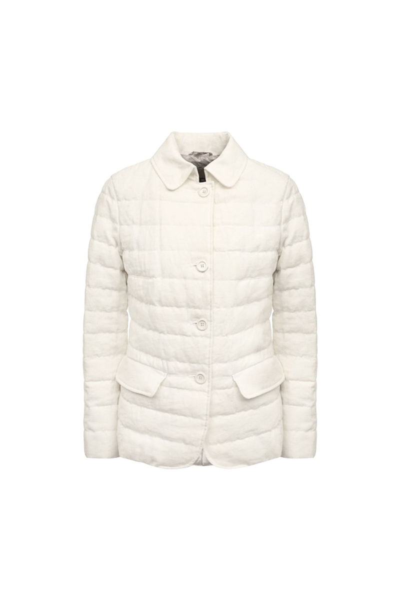 Quilted Nylon Down Jacket — White