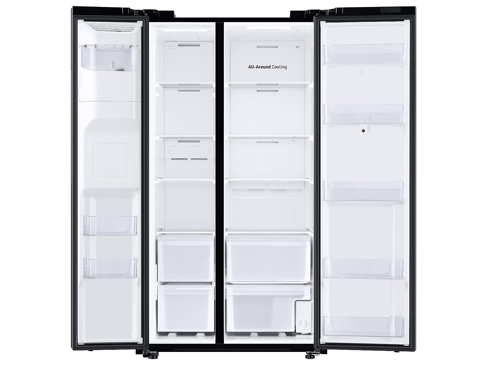 22 cu. ft. Counter Depth Side-by-Side Refrigerator with Touch Screen Family Hub™ in Black Stainless Steel(RS22T5561SG/AA)