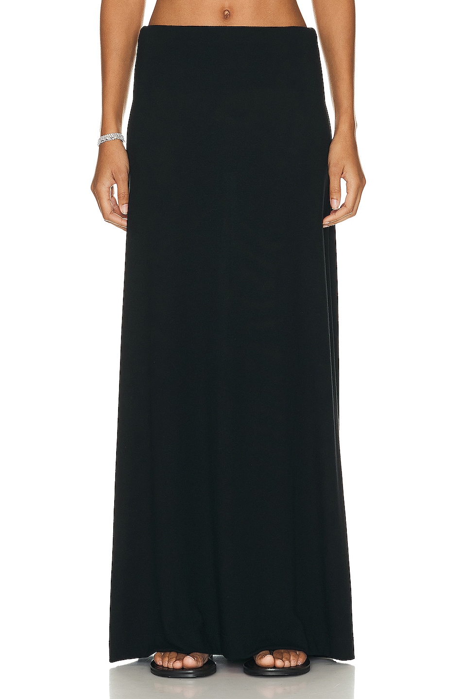 LESET Lauren High Waist Maxi Skirt in Black - Black. XS also in