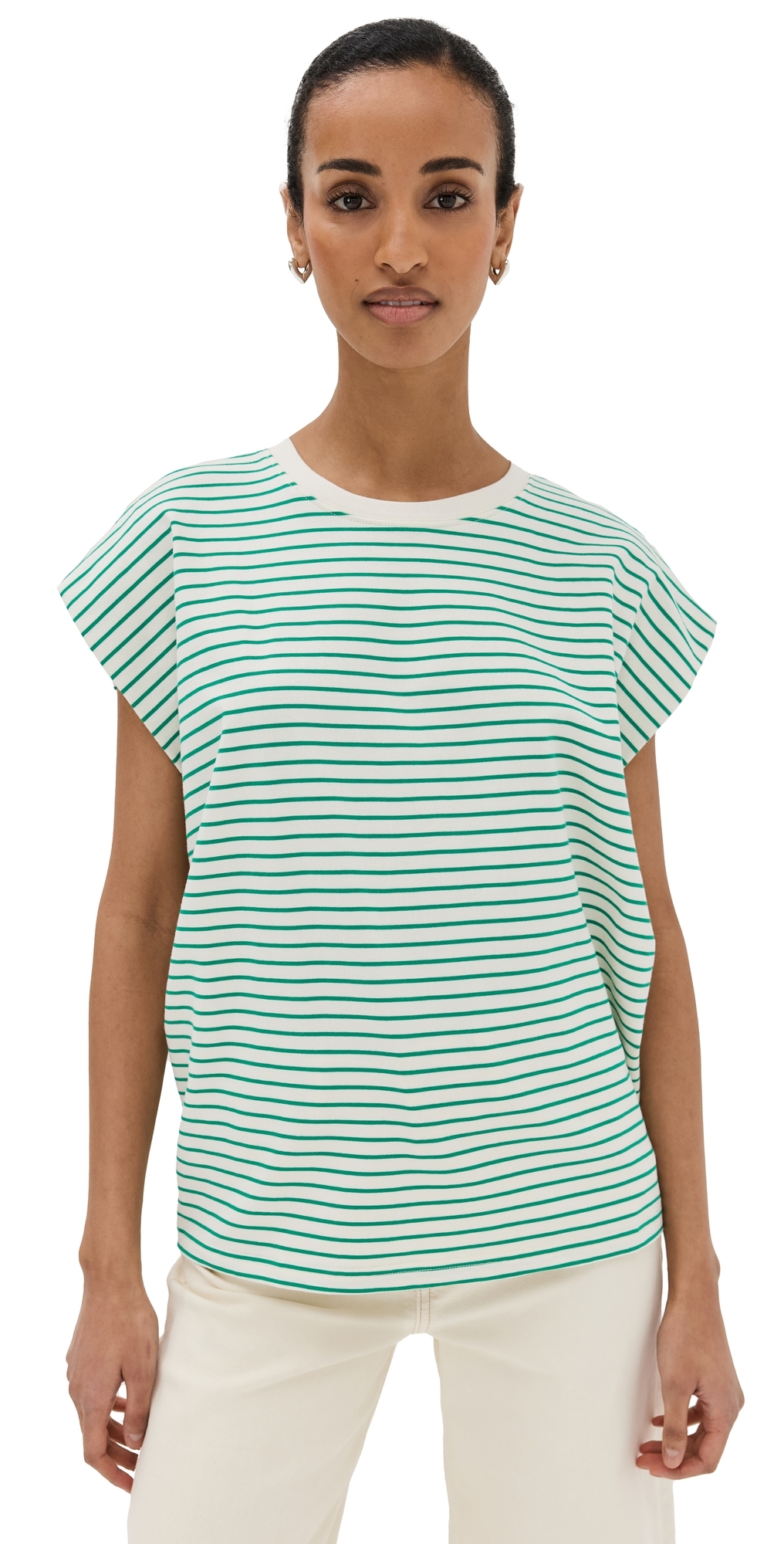 Trina Muscle Tee VERT STRIPE