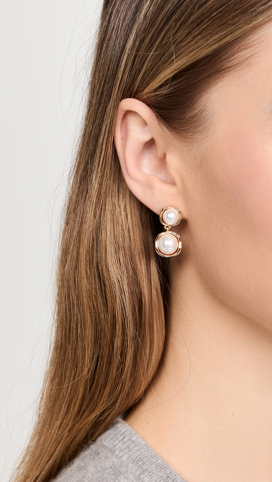 Noor Pearl Drop Earrings Gold/Pearl One Size
