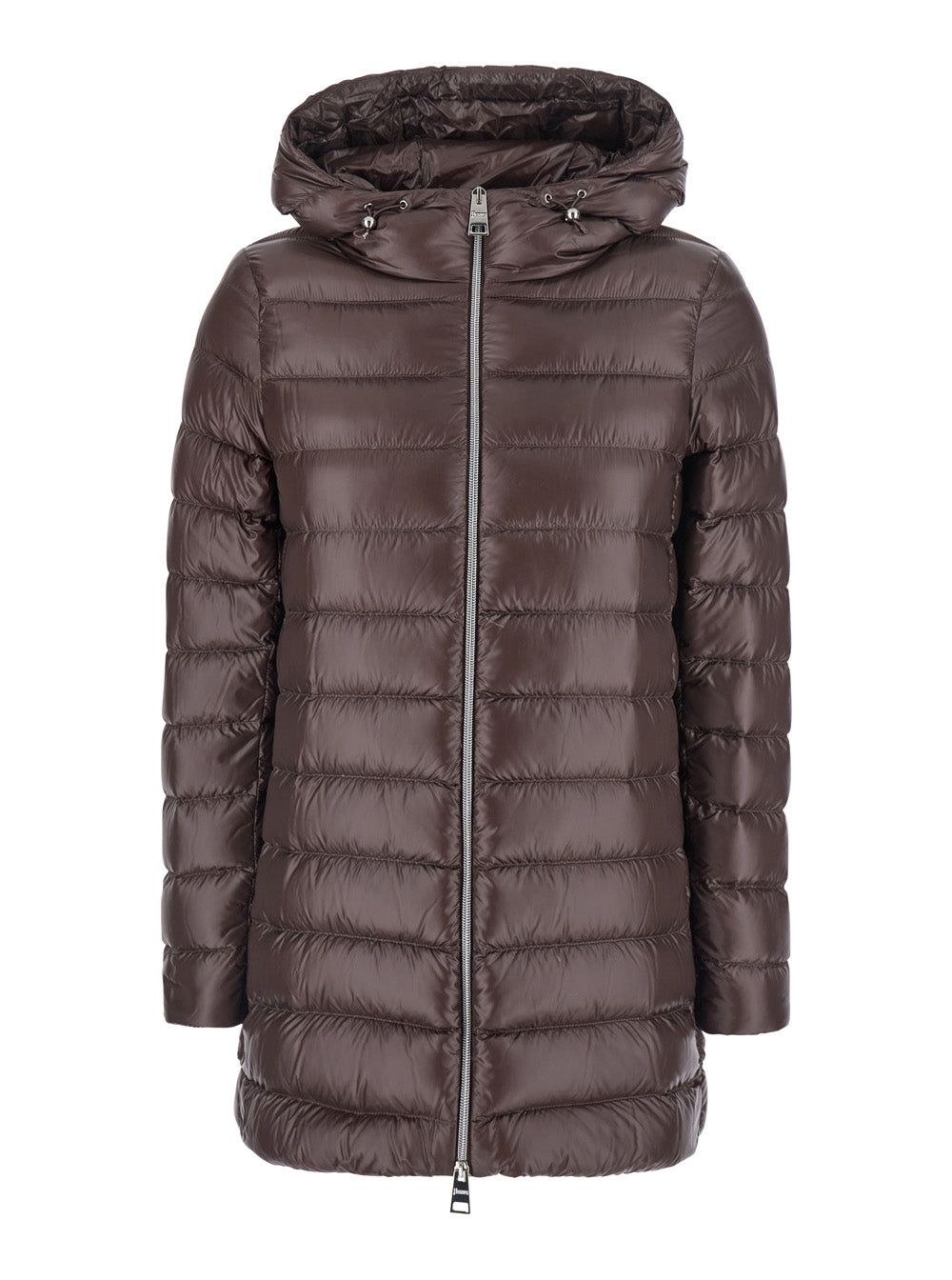 Tech Fabric Down Jacket — Brown