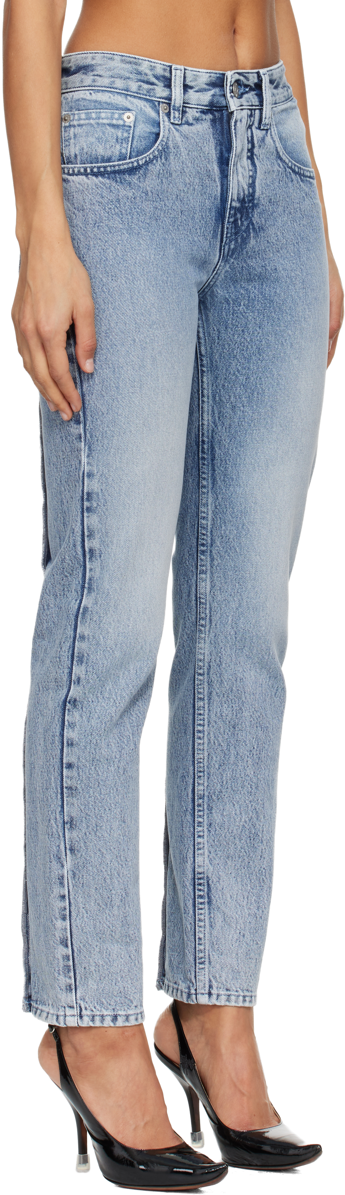 Blue Straight-Leg Jeans