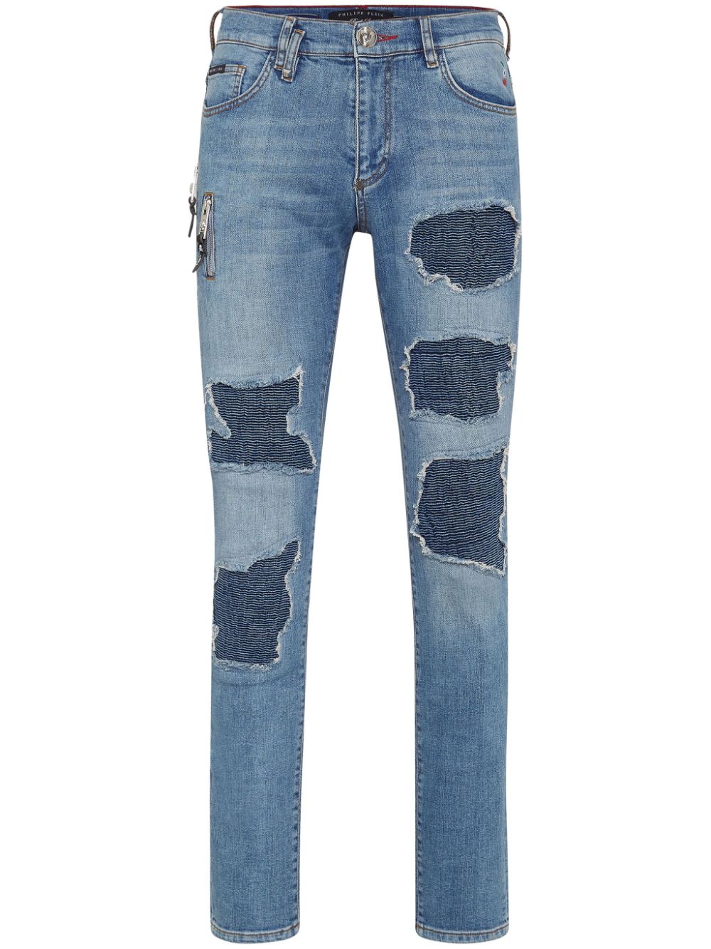 Rock Star ribbed-panels skinny jeans - Blue
