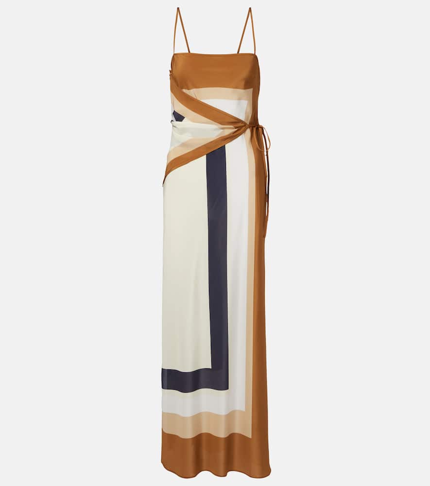 Printed silk maxi dress
