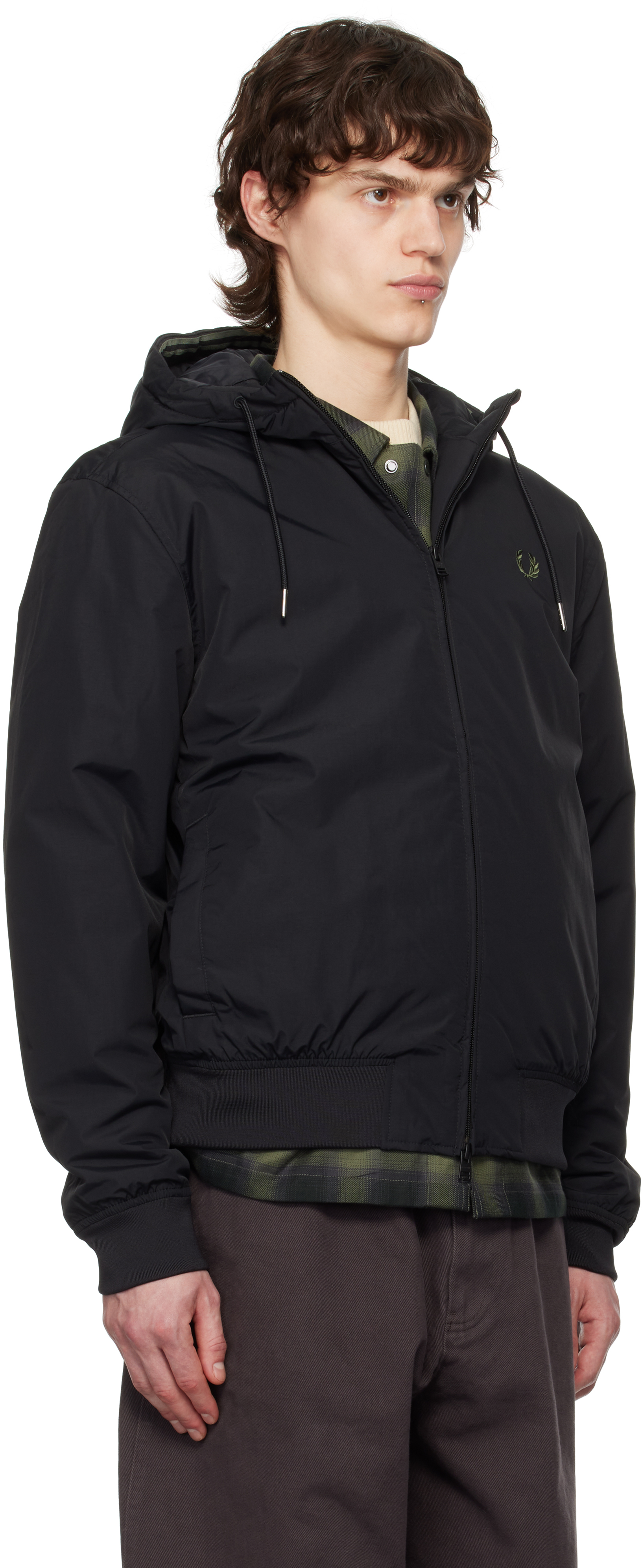Fred Perry Black Hooded Brentham Jacket