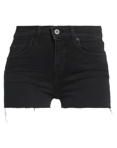 Brian Dales Woman Denim shorts Black Size 25 Cotton, Elastane