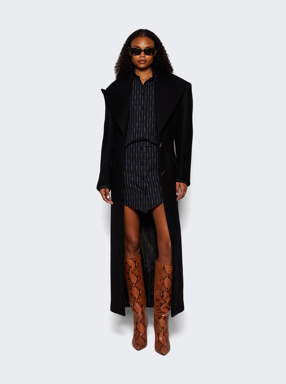 Wool maxi coat - Black