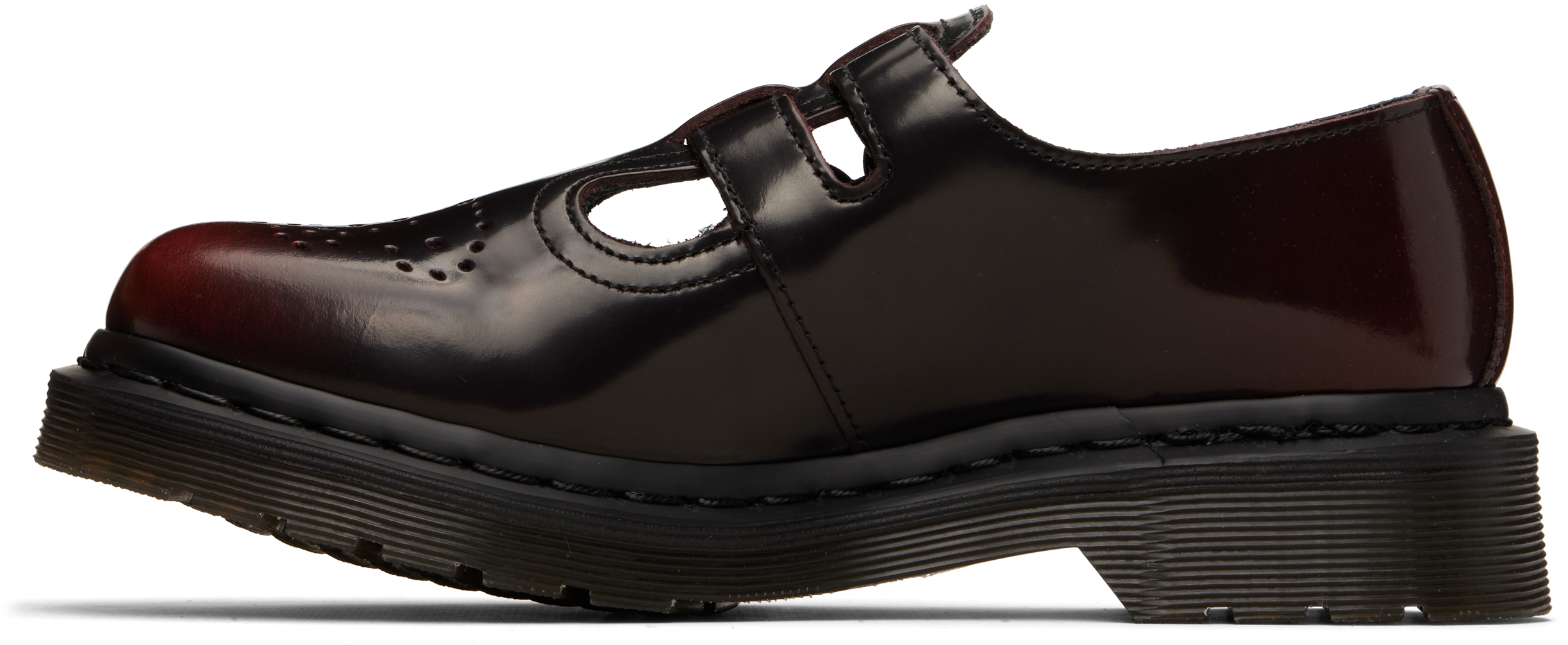 Black & Burgundy 8065 Mary Jane Loafers