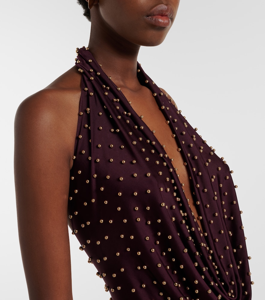Agel embellished halterneck gown