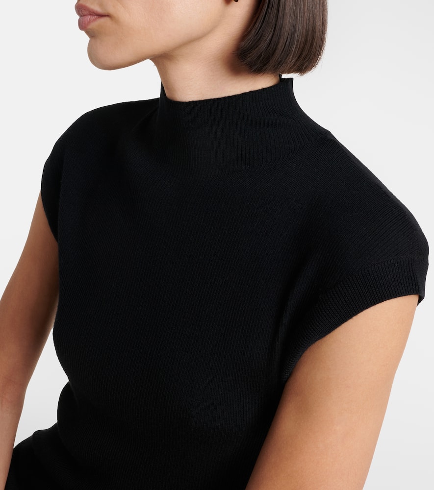 Ribbed-knit virgin wool top