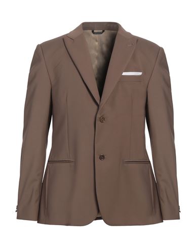 Man Blazer Khaki Size 46 Polyester, Viscose, Elastane