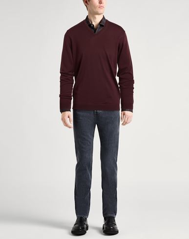 Man Sweater Chocolate brown Size 40 Merino Wool