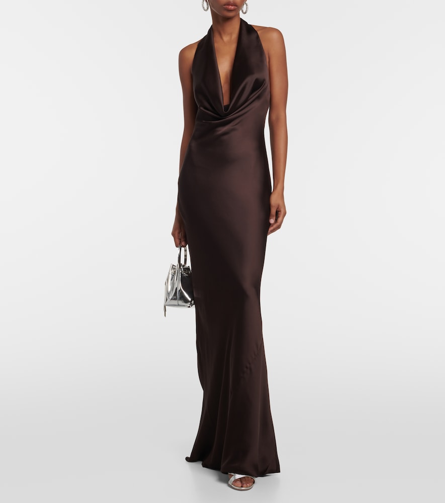 Draped halterneck gown