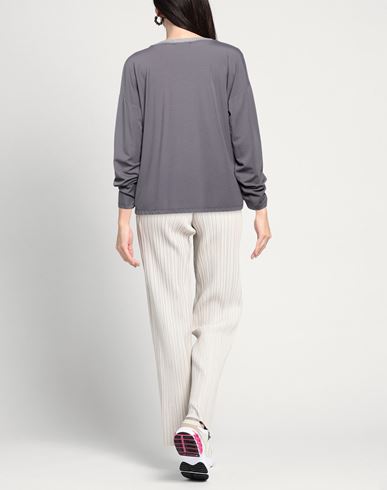 Crochè Woman Top Grey Size L Viscose, Polyamide, Elastane, Polyester