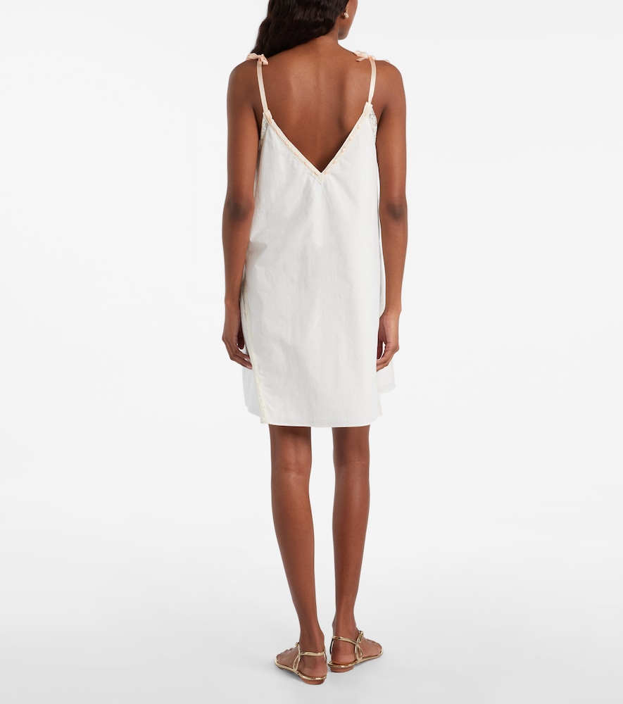 Alma lace-trimmed cotton minidress