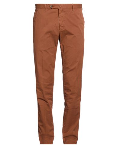 Man Pants Brown Size 40 Cotton, Elastane