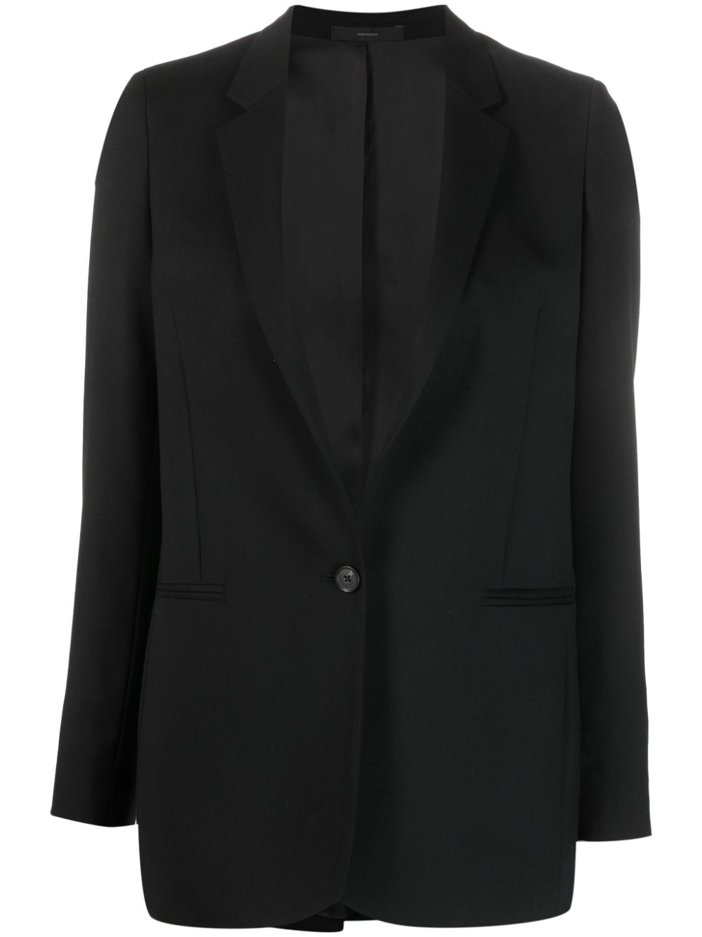 Single-breasted wool blazer - Black