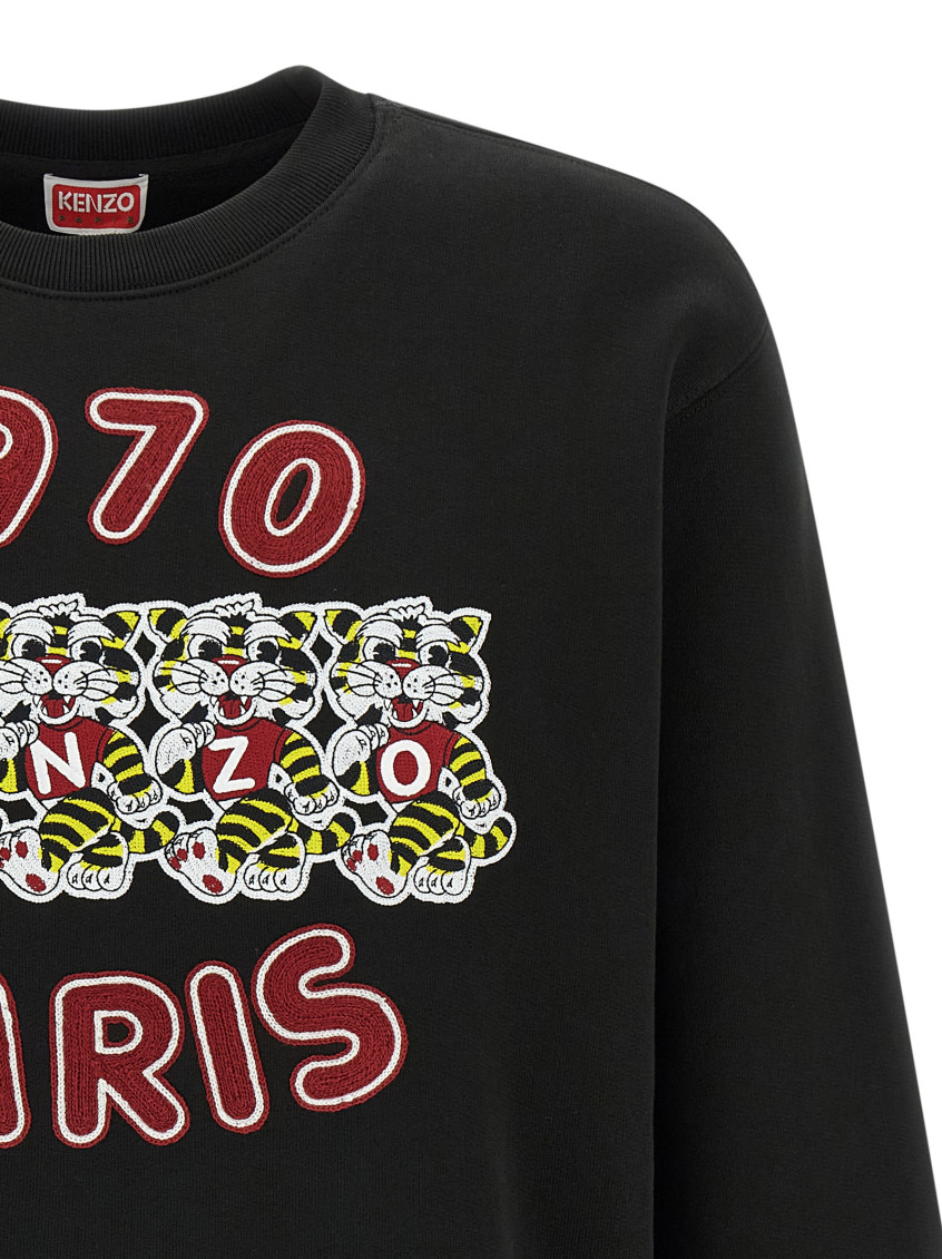 Wild Tiger Embroidered Sweatshirt Black