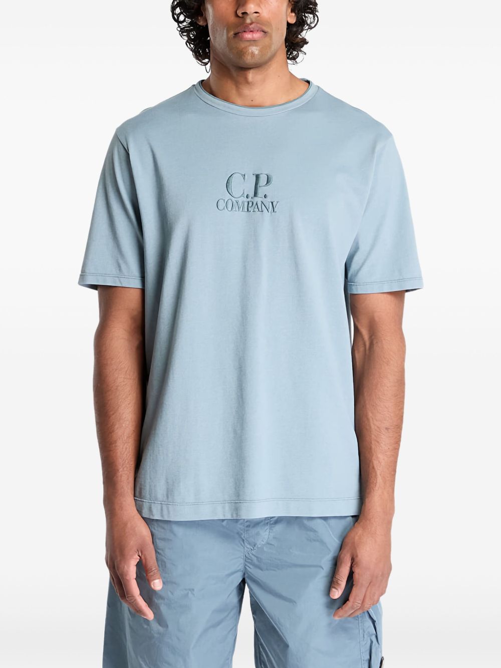 Tacting Piquet Embroidery T-shirt - Blue