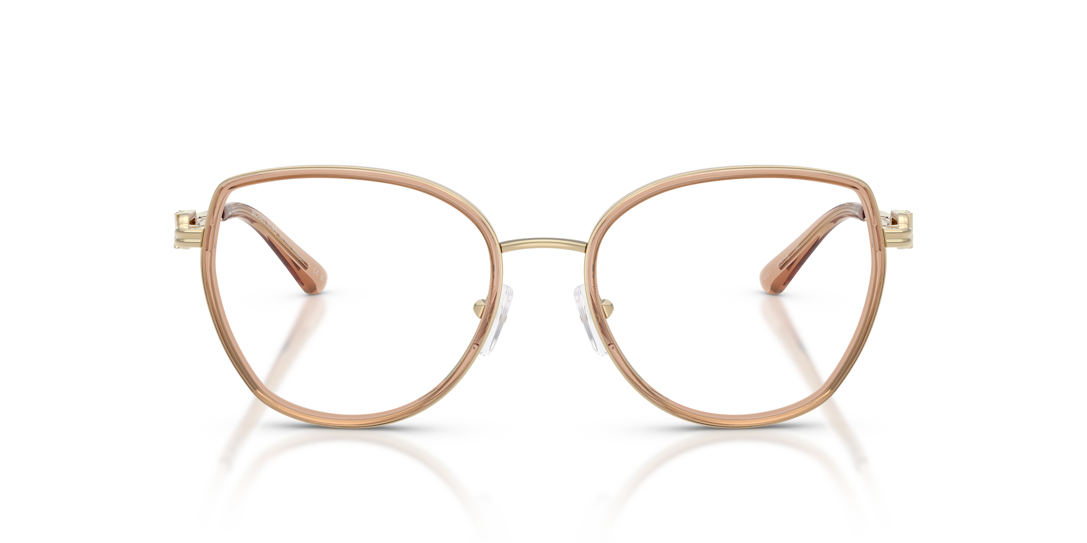 Michael Kors Mujer Michael Kors MK3101 KIAWAH 4051 Monturas ópticas Metal Marrón Transparente Redonda Norma